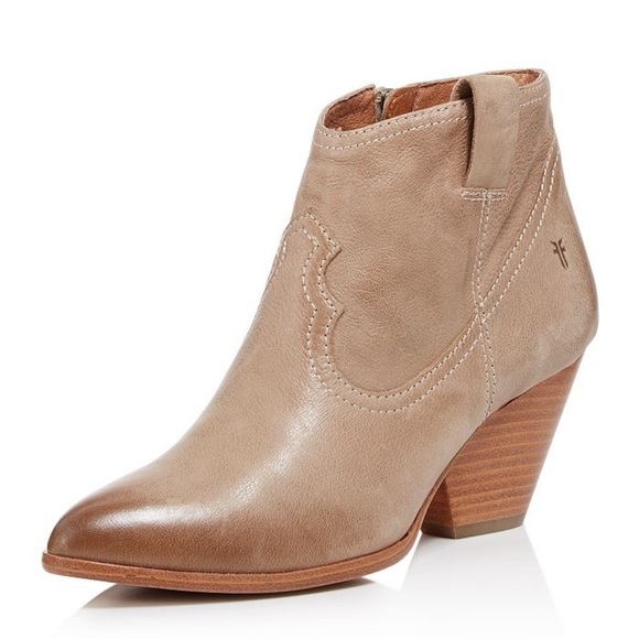 Frye Shoes - FRYE Reina Bootie 79258 Leather Brown Nubuck Slip On Ankle Booties Boots Sz 8.5